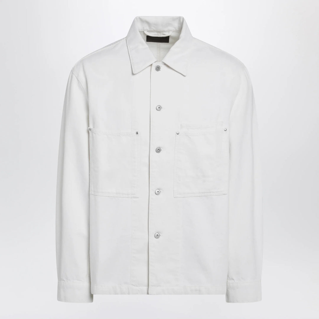 LEMAIRE - White denim shirt jacket Brand Apparel &amp; Accessories > Clothing > Outerwear > Coats &amp; Jackets 48 IT