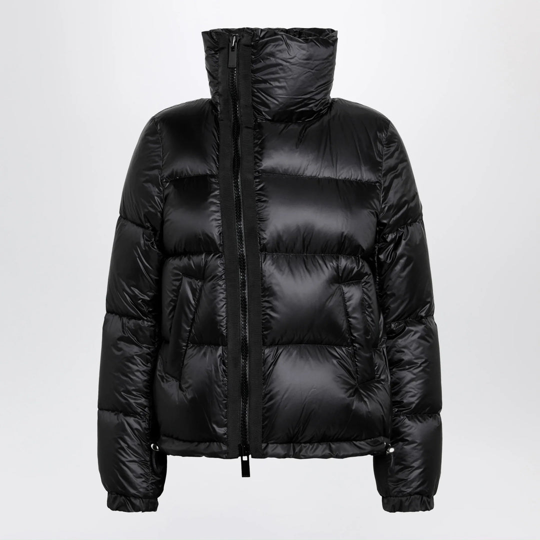 Sacai - Black down jacket with asymmetrical zip Brand Apparel &amp; Accessories > Clothing > Outerwear > Coats &amp; Jackets