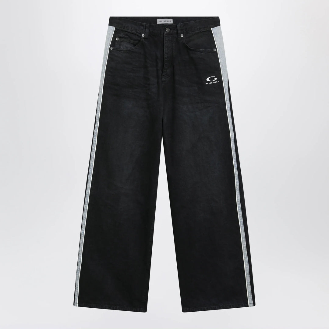 Balenciaga - Denim trousers with dark brown and black trims Brand Apparel &amp; Accessories > Clothing > Pants 31