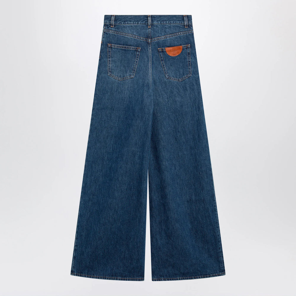 Chloé - Chloé flared jeans in washed midnight blue denim Brand Apparel & Accessories > Clothing > Pants