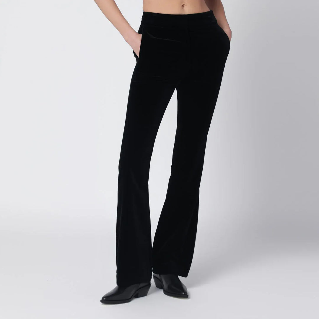 Golden Goose - Black velvet trousers Brand Apparel & Accessories > Clothing > Pants 38  IT