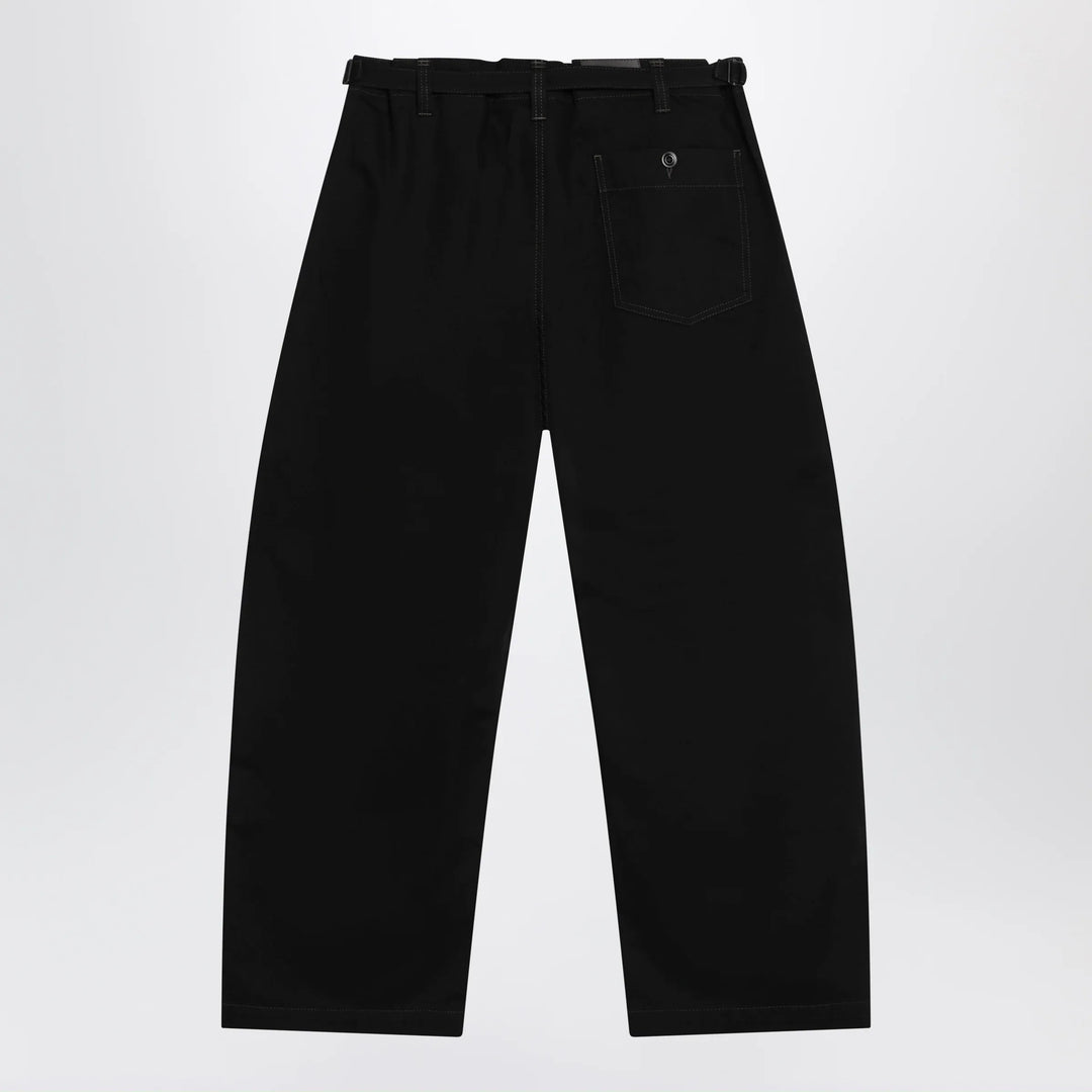 LEMAIRE - Black wide-leg cotton trousers Brand Apparel &amp; Accessories > Clothing > Pants