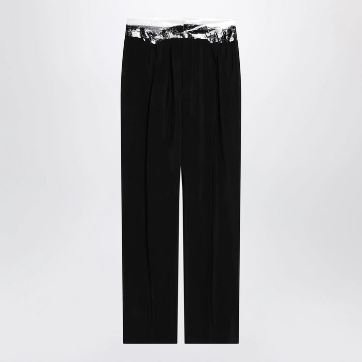 Maison Margiela - Black pants with tape-detail waistband Brand Apparel &amp; Accessories > Clothing > Pants 40  IT