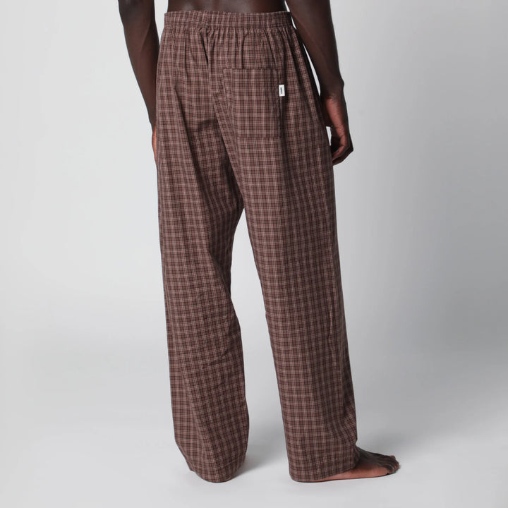 Tekla - Serra-colored cotton pajama pants with check pattern Brand Apparel &amp; Accessories > Clothing > Pants