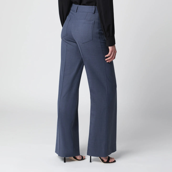Victoria Beckham - Alina trousers in blue mélange wool blend Brand Apparel &amp; Accessories > Clothing > Pants 6 UK