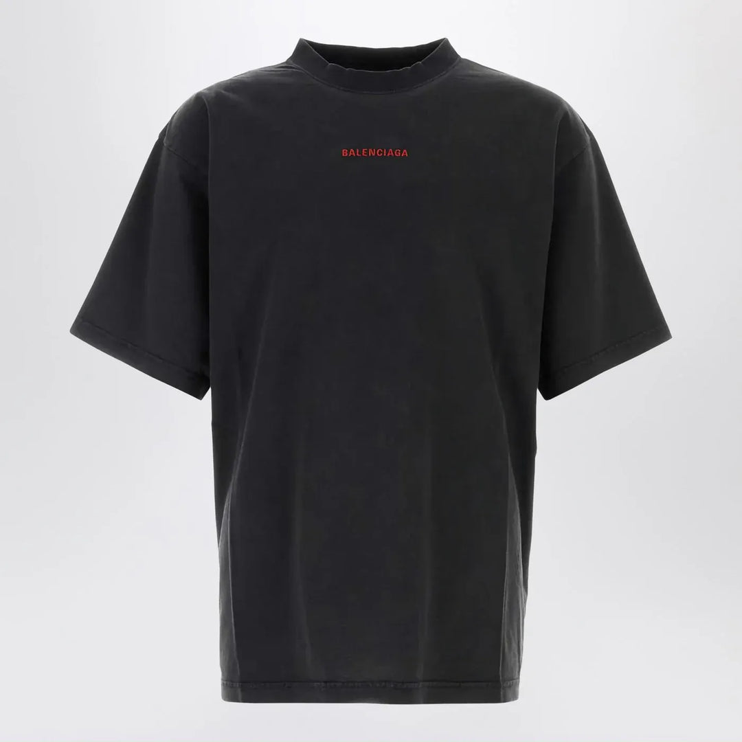 Balenciaga - Light blue medium-fit T-shirt with logo Brand Apparel &amp; Accessories > Clothing > Shirts &amp; Tops XL