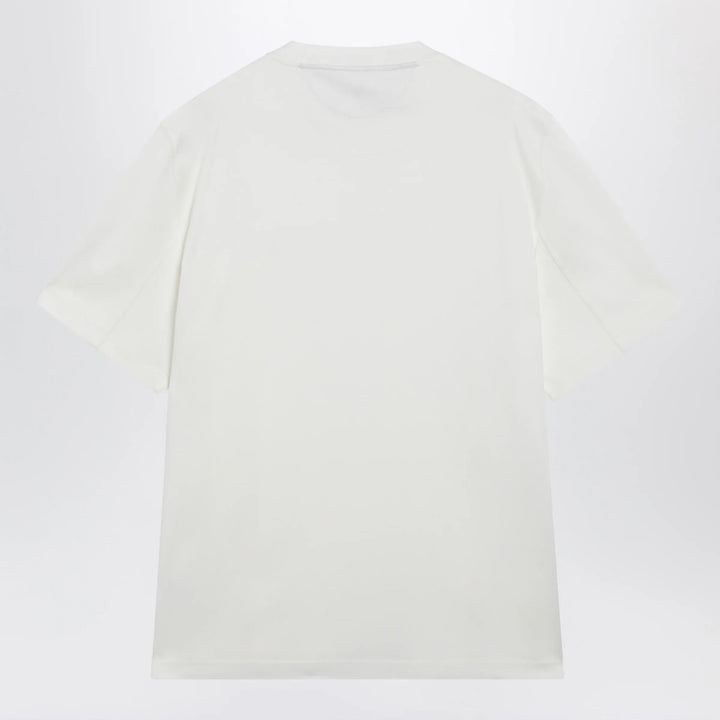 Brunello Cucinelli - Crew-neck cotton jersey T-shirt with logo in off white Brand Apparel &amp; Accessories > Clothing > Shirts &amp; Tops