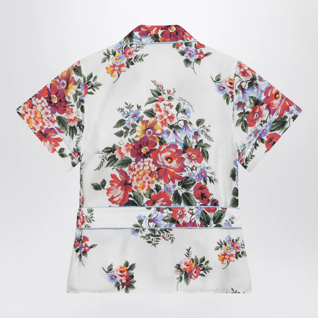 Dolce&amp;Gabbana - Vanity floral-print silk twill shirt in white Brand Apparel &amp; Accessories > Clothing > Shirts &amp; Tops