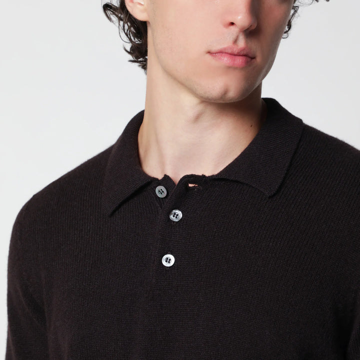 Drumohr - Brown wool polo sweater Brand Apparel &amp; Accessories > Clothing > Shirts &amp; Tops