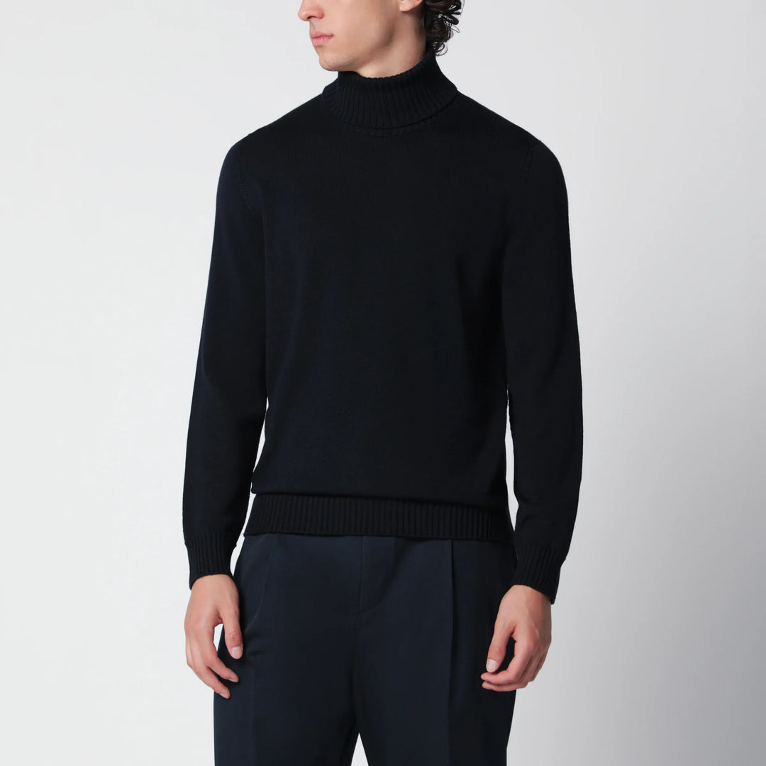 Drumohr - Navy blue wool turtleneck sweater Brand Apparel &amp; Accessories > Clothing > Shirts &amp; Tops 50 IT