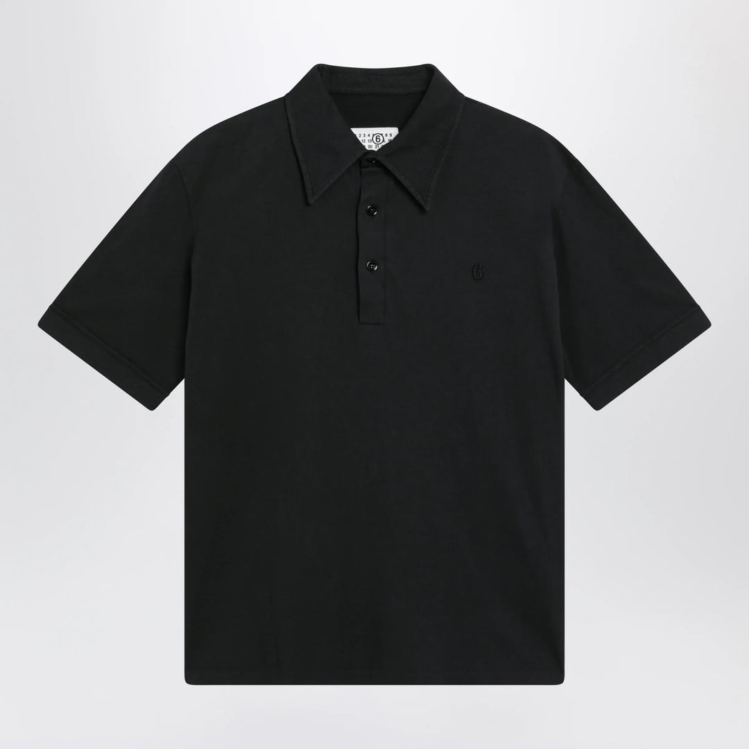 MM6 Maison Margiela - Black cotton polo shirt Brand Apparel & Accessories > Clothing > Shirts & Tops S