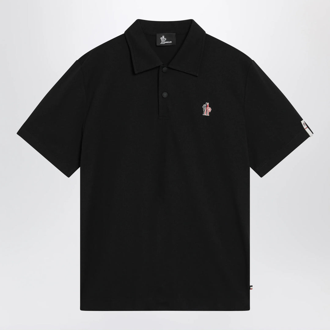 Moncler Grenoble - Black polo shirt with logo patch Brand Apparel &amp; Accessories > Clothing > Shirts &amp; Tops S