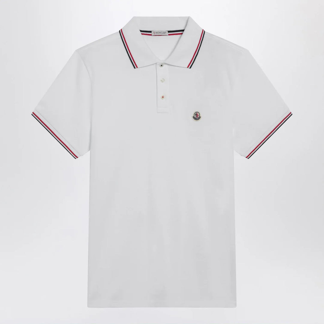 Moncler - White short-sleeve polo shirt Brand Apparel &amp; Accessories > Clothing > Shirts &amp; Tops S