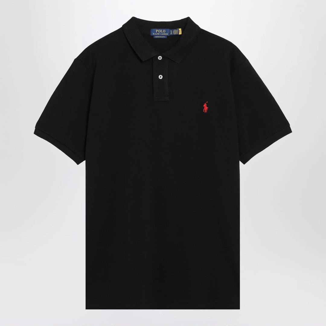 Polo Ralph Lauren - Black cotton Custom Slim-Fit polo Brand Apparel &amp; Accessories > Clothing > Shirts &amp; Tops S