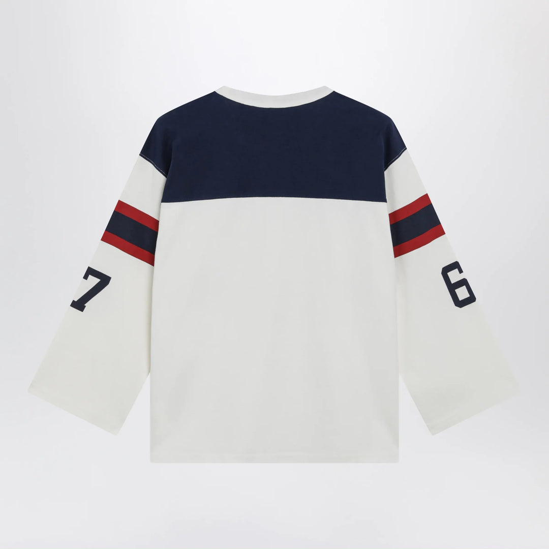 Polo Ralph Lauren - Polo Bear oversized cotton T-shirt in white/navy Brand Apparel &amp; Accessories > Clothing > Shirts &amp; Tops