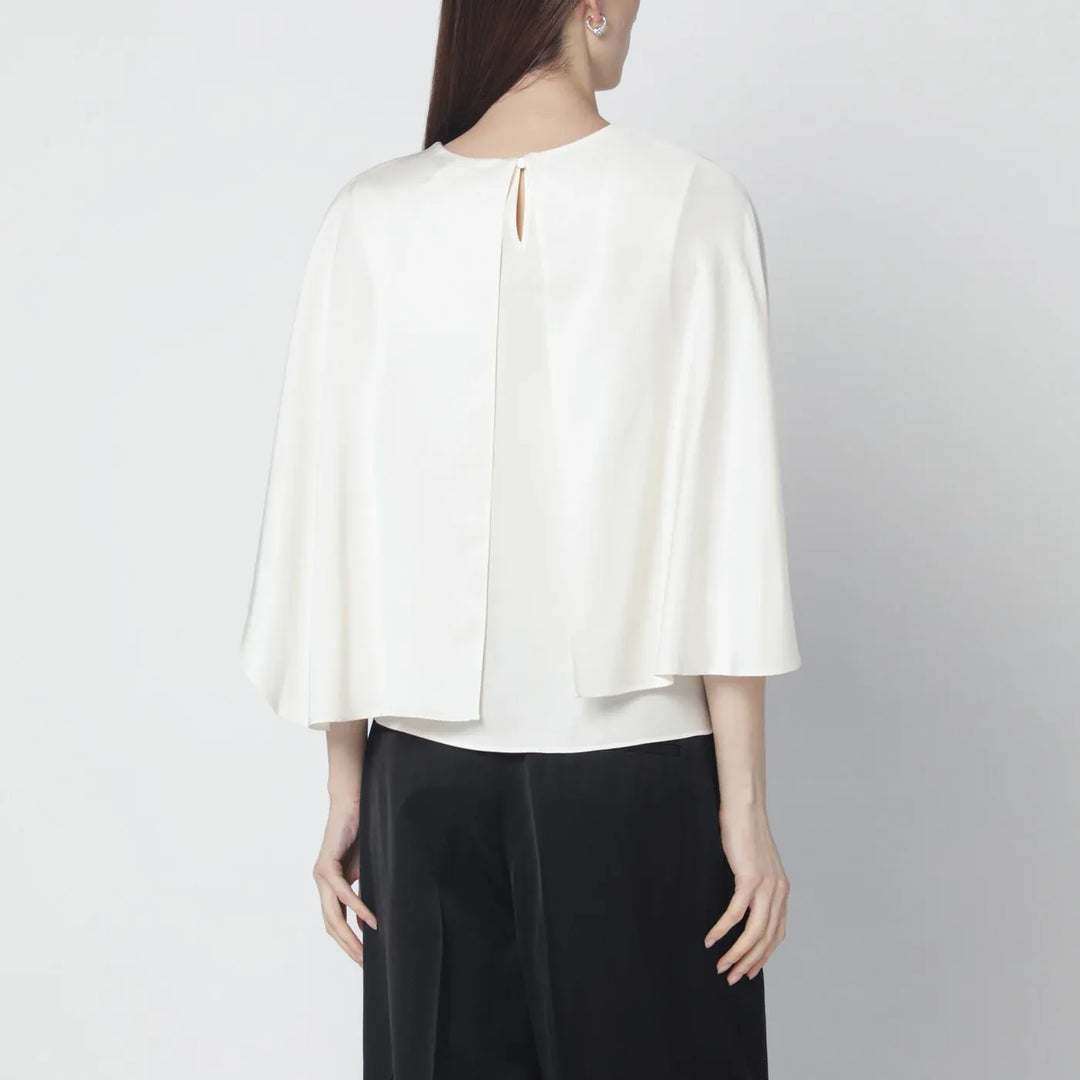 SIMKHAI - Eliora cream satin blouse Brand Apparel &amp; Accessories > Clothing > Shirts &amp; Tops M