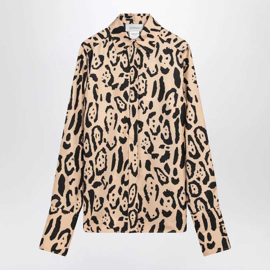 Sportmax - Silk animal print shirt Brand Apparel &amp; Accessories > Clothing > Shirts &amp; Tops 40  IT