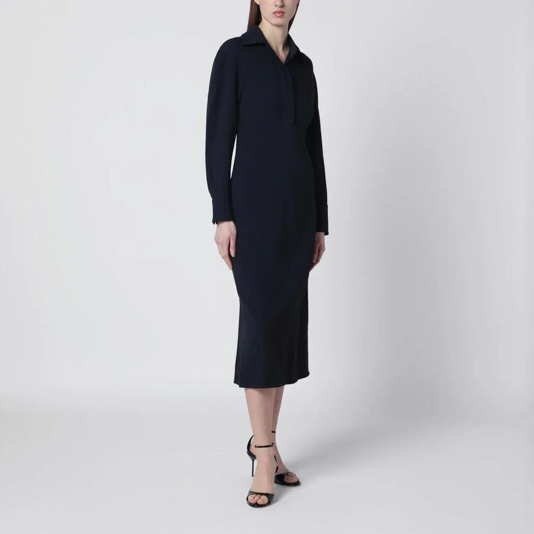 Victoria Beckham - Navy blue midi shirt dress Brand Apparel &amp; Accessories > Clothing > Shirts &amp; Tops 8 UK