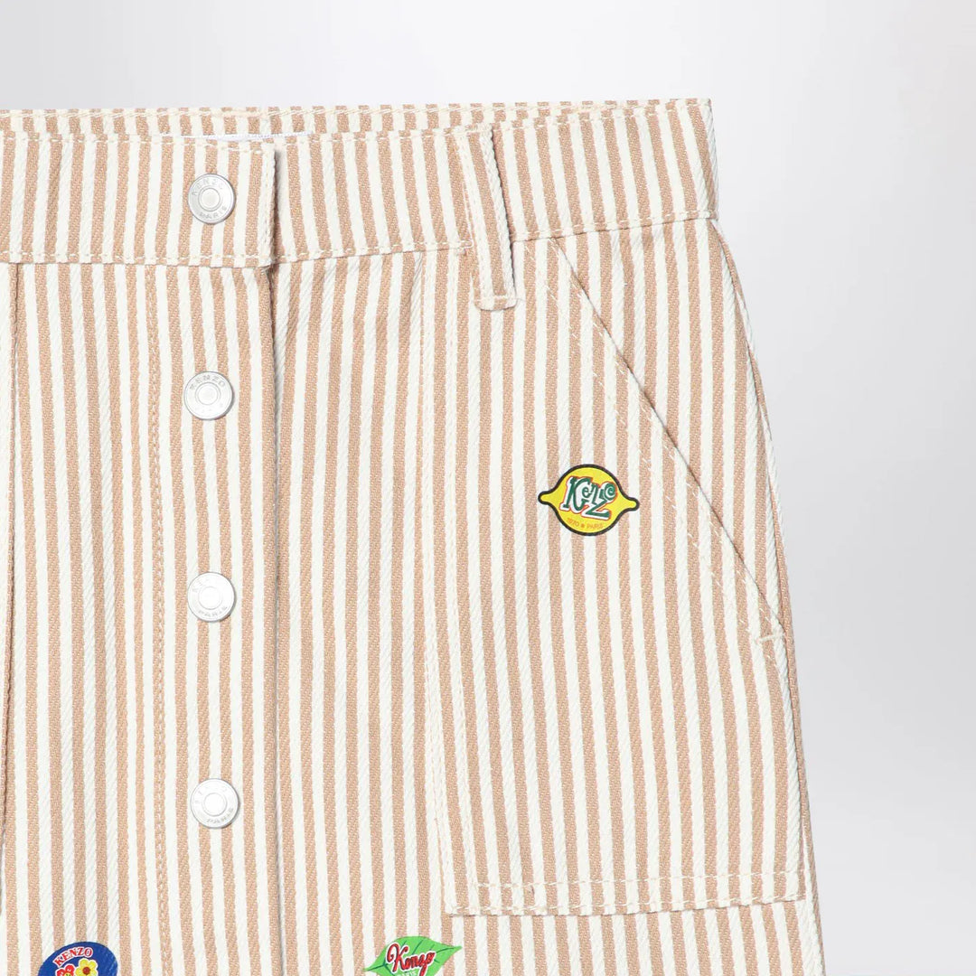 KENZO - White/sand striped mini skirt Brand Apparel &amp; Accessories > Clothing > Skirts 6Y