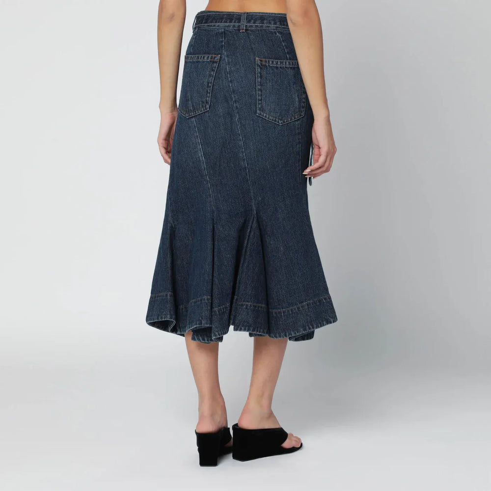 Sacai - Asymmetric blue denim skirt Brand Apparel & Accessories > Clothing > Skirts 2