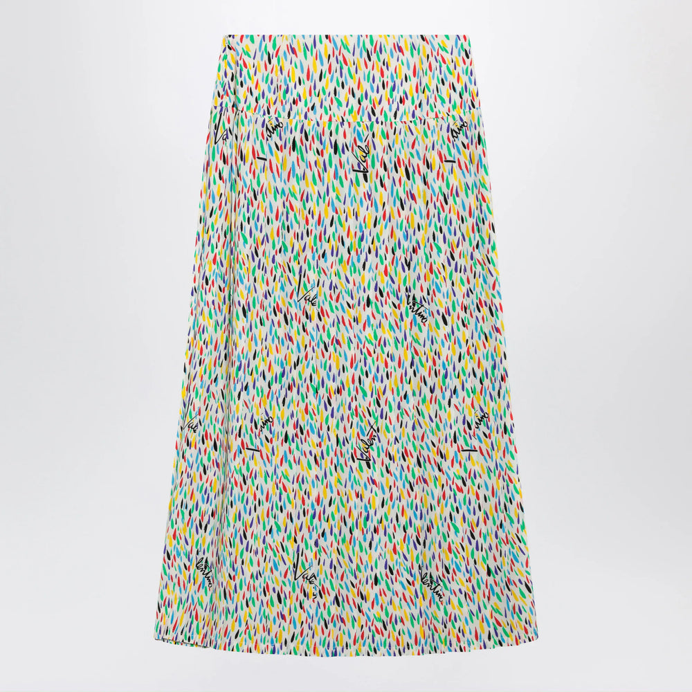 Valentino - Multicolored pleated silk midi skirt Brand Apparel & Accessories > Clothing > Skirts