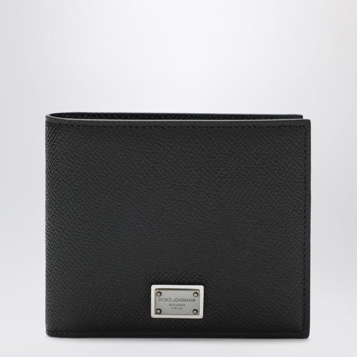 Apparel &amp; Accessories TU Dolce&amp;Gabbana - Black dauphine leather wallet with logo plaque Brand