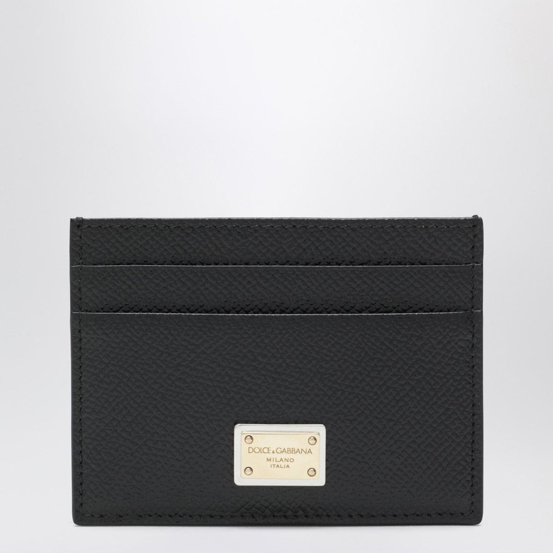 Apparel & Accessories TU Dolce&Gabbana - Black leather card holder with logo plaque Brand