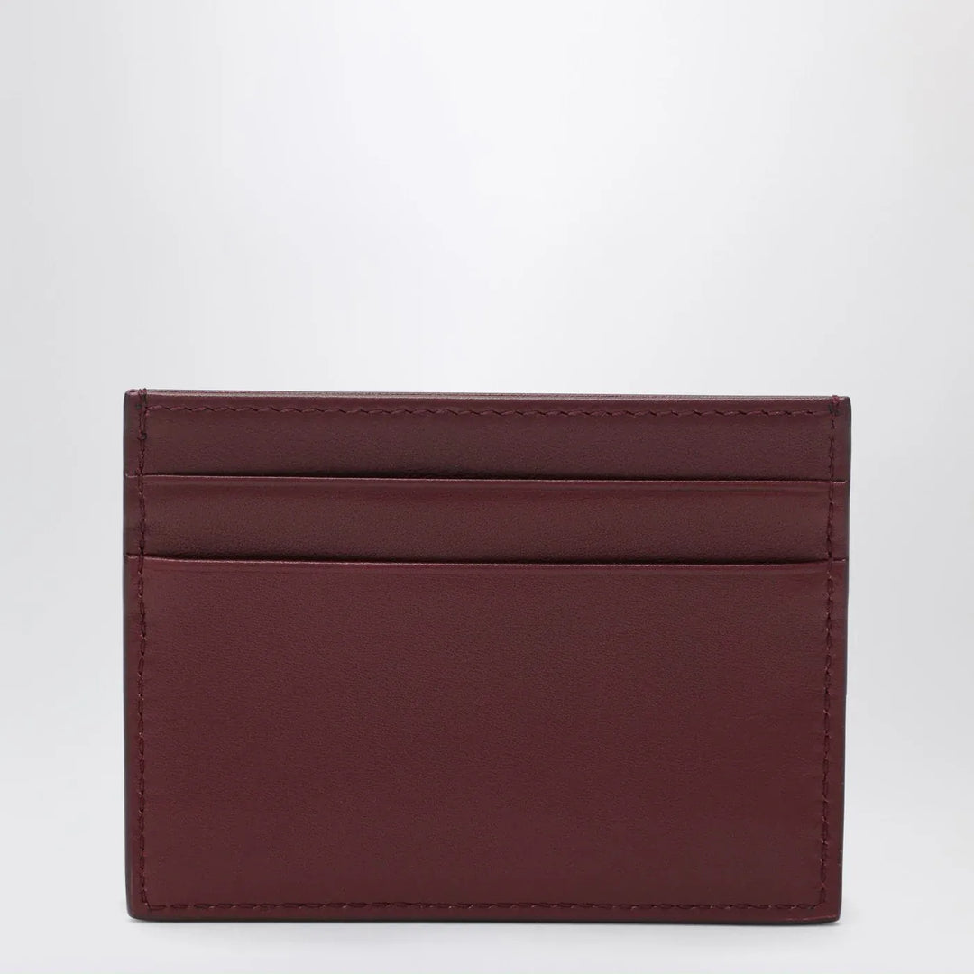 Dolce&amp;Gabbana - Bordeaux leather cardholder with logo plate Brand Apparel &amp; Accessories TU