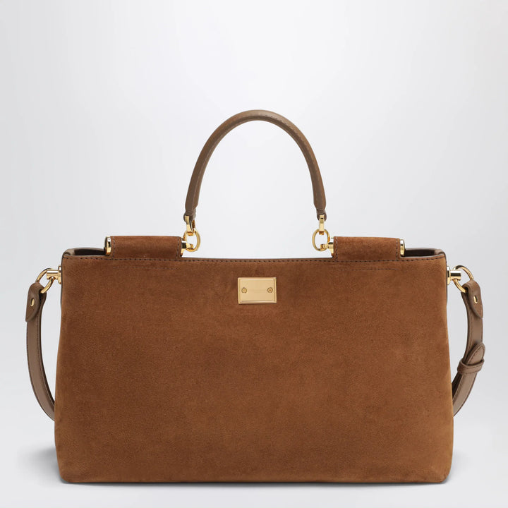 Dolce&amp;Gabbana - Medium Vittoria suede bag in camel Brand Apparel &amp; Accessories U