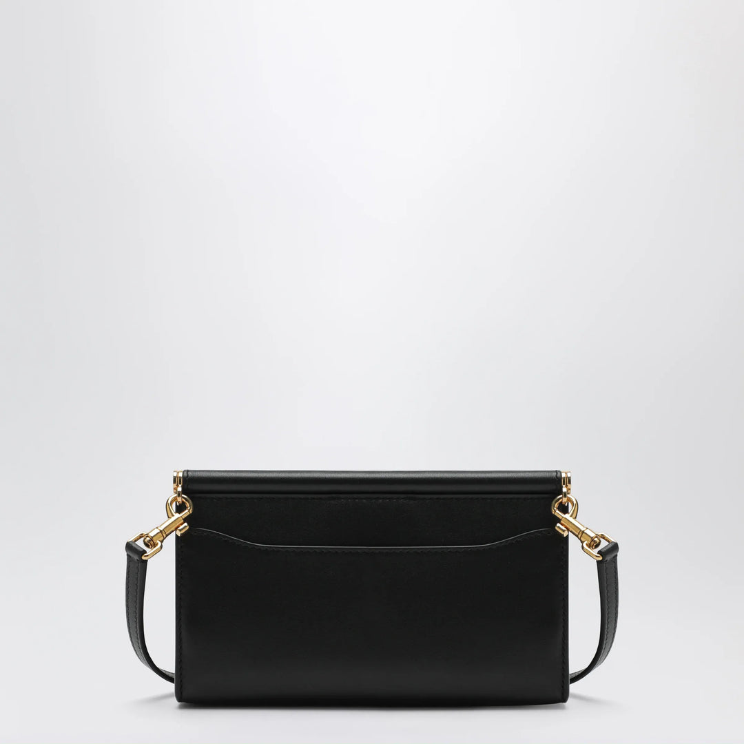 Dolce&amp;Gabbana - Plongé calfskin leather phone bag in black Brand Apparel &amp; Accessories TU