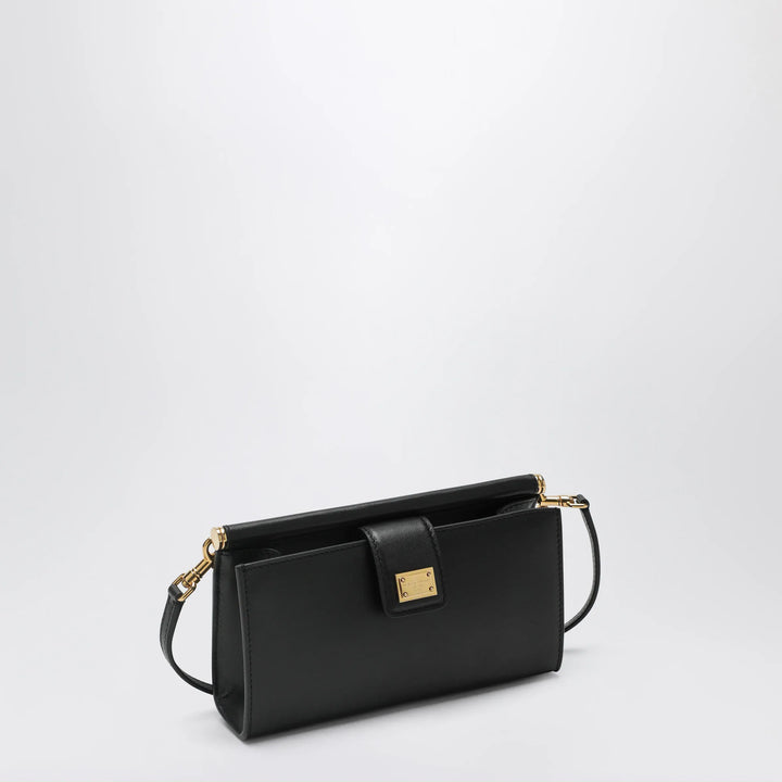 Dolce&amp;Gabbana - Plongé calfskin leather phone bag in black Brand Apparel &amp; Accessories TU