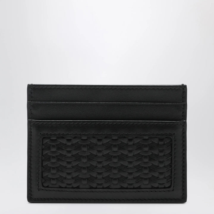 Dolce&amp;Gabbana - Woven plongé calfskin card holder in black Brand Apparel &amp; Accessories TU