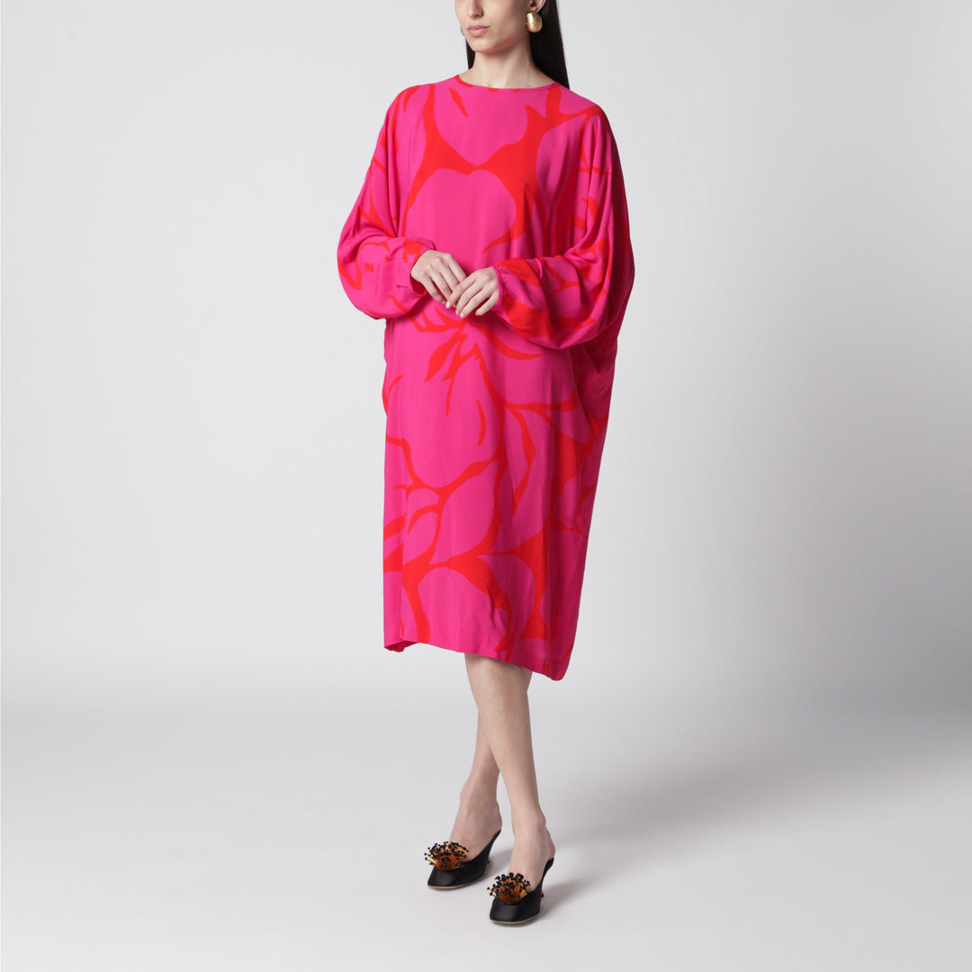 Apparel &amp; Accessories Dries Van Noten - Dress with Fuchsia Print in Viscose Brand