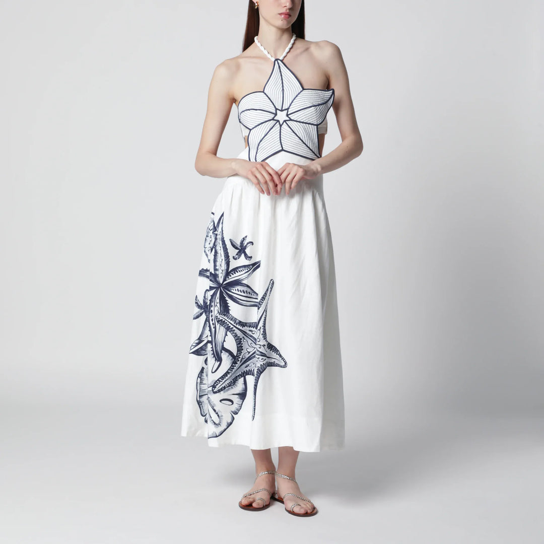 FARM Rio - Coast Stars printed linen midi dress Brand Apparel &amp; Accessories XS