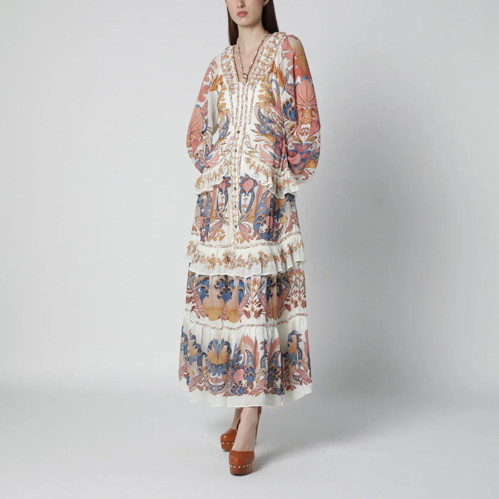FARM Rio - White Sea Garden dress with tiered ruffles Brand Apparel & Accessories XS