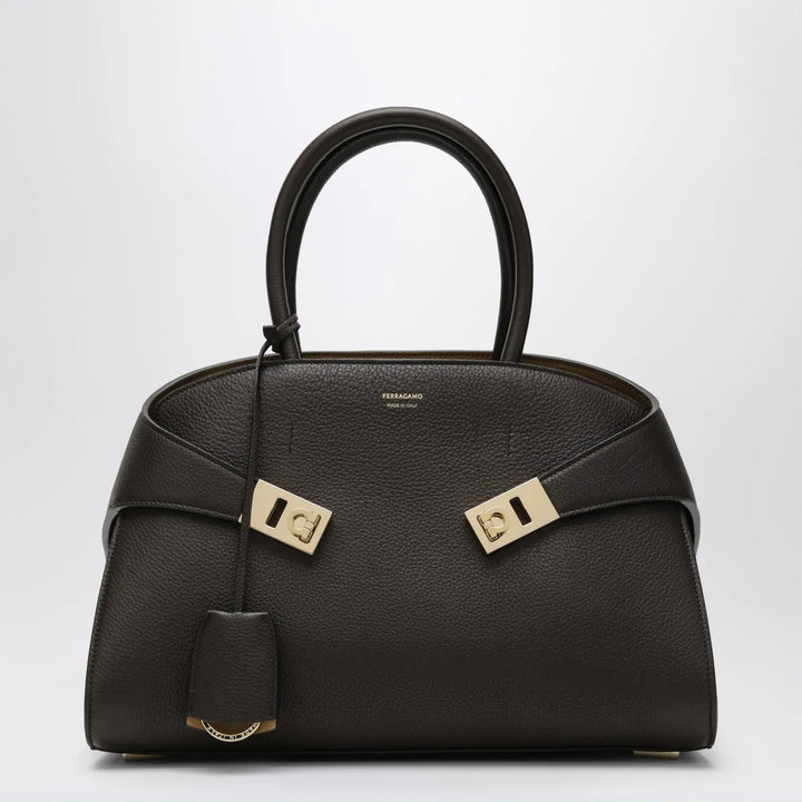 Ferragamo - Hug M handbag in brown/ochre leather Brand Apparel &amp; Accessories TU