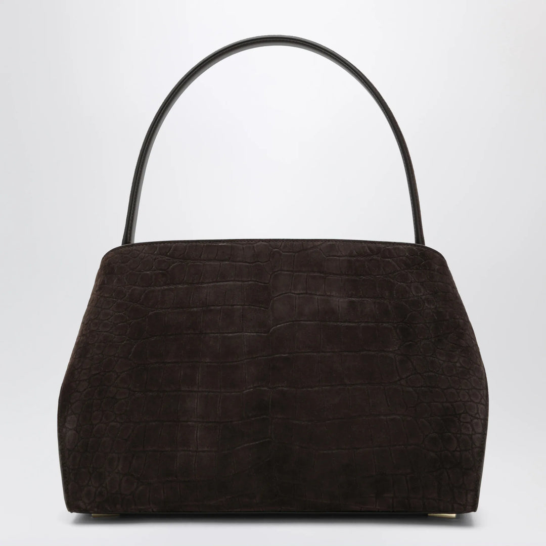 Ferragamo - Hug Soft M shoulder bag in Natural crocodile-effect Brand Apparel &amp; Accessories TU
