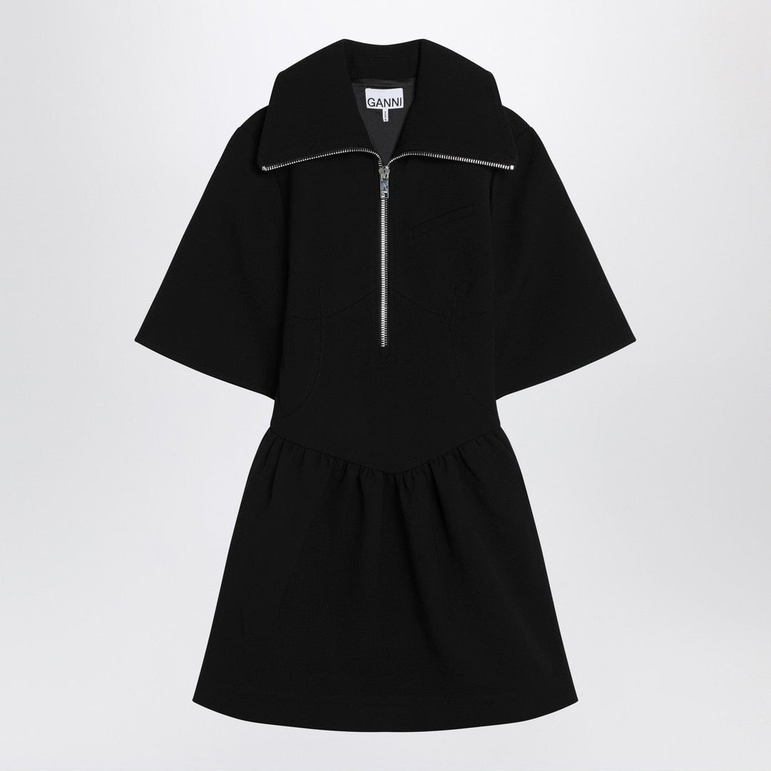 Apparel & Accessories 34  FR GANNI - Black mini dress in crêpe Brand