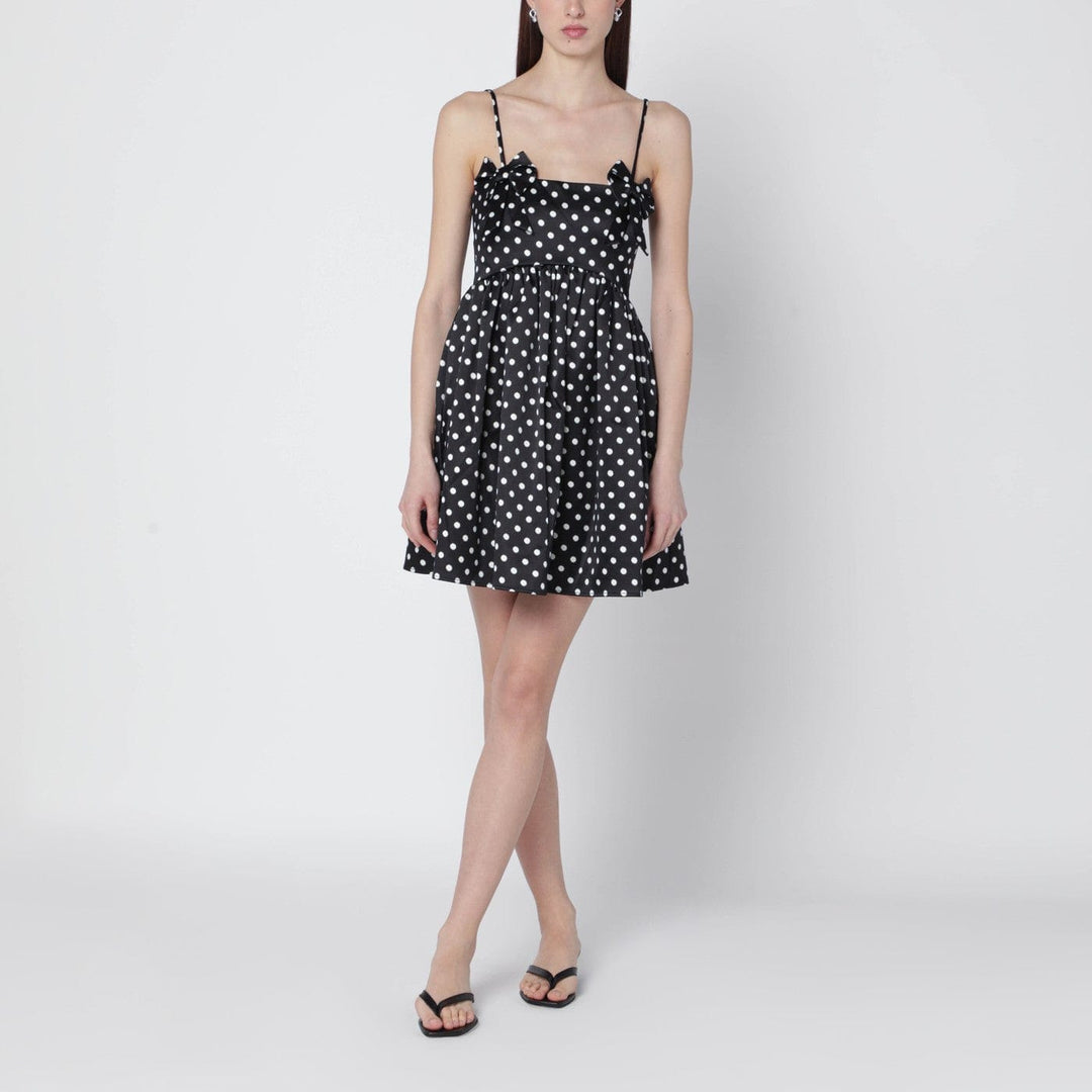 Apparel & Accessories GANNI - Black satin mini dress with polka dots Brand