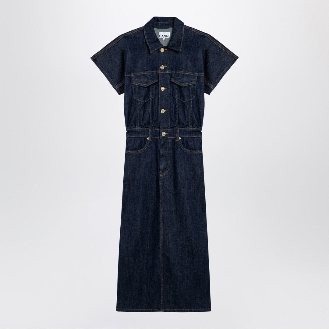 Apparel & Accessories 34  FR GANNI - Blue midi dress in organic denim Brand