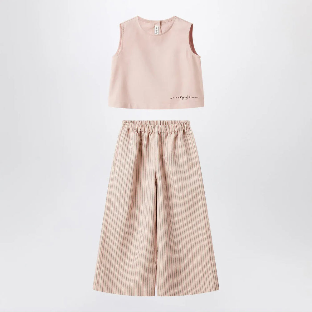 Il Gufo - Blush pink striped outfit Brand Apparel & Accessories 2A