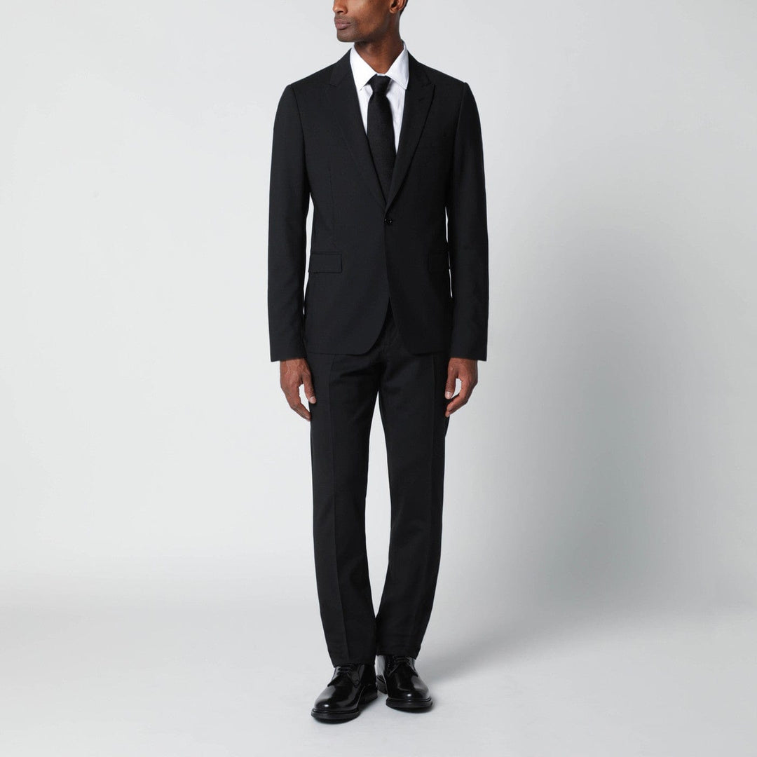 Apparel & Accessories Lardini - Black single-breasted wool-blend suit Brand