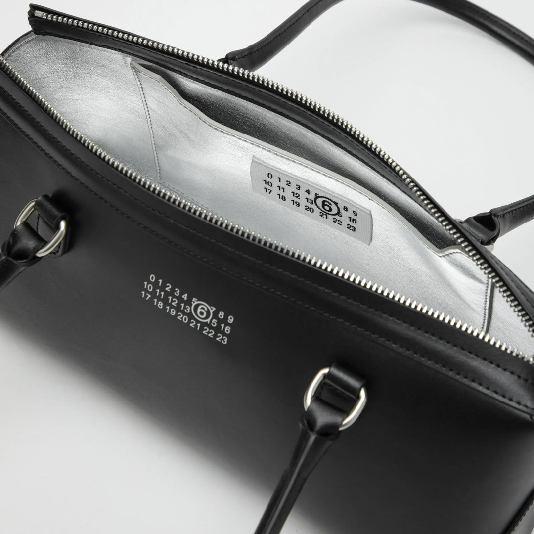 MM6 Maison Margiela - Small black leather Bowling bag Brand Apparel &amp; Accessories