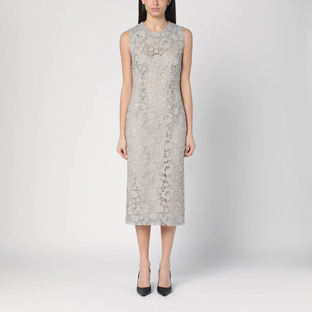 P.A.R.O.S.H. - Light grey lace midi dress Brand Apparel & Accessories S