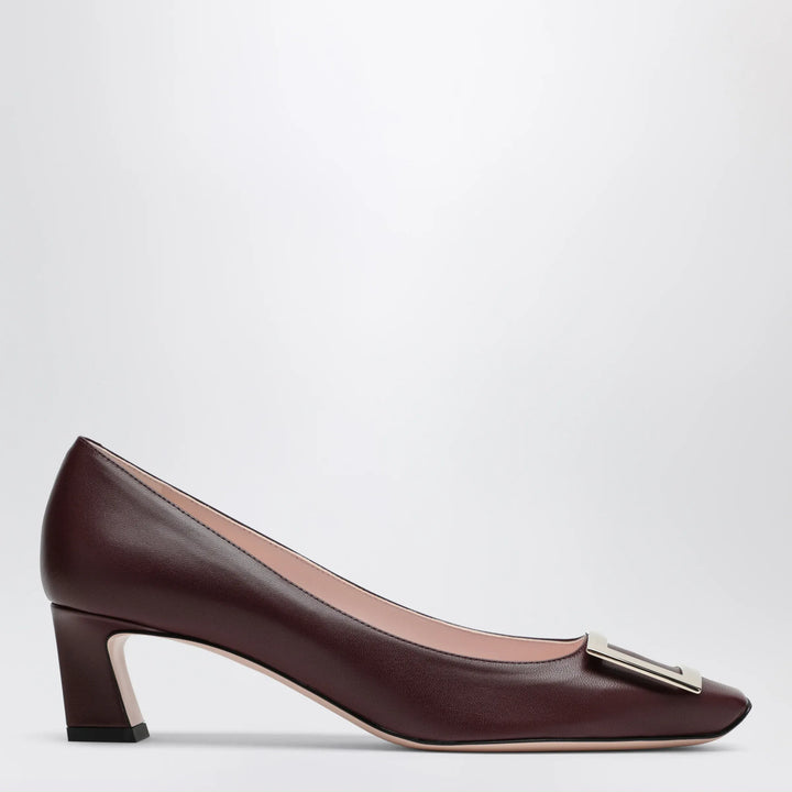 ROGER VIVIER - Dark burgundy leather Trompette Décolleté Brand Apparel &amp; Accessories 36 IT