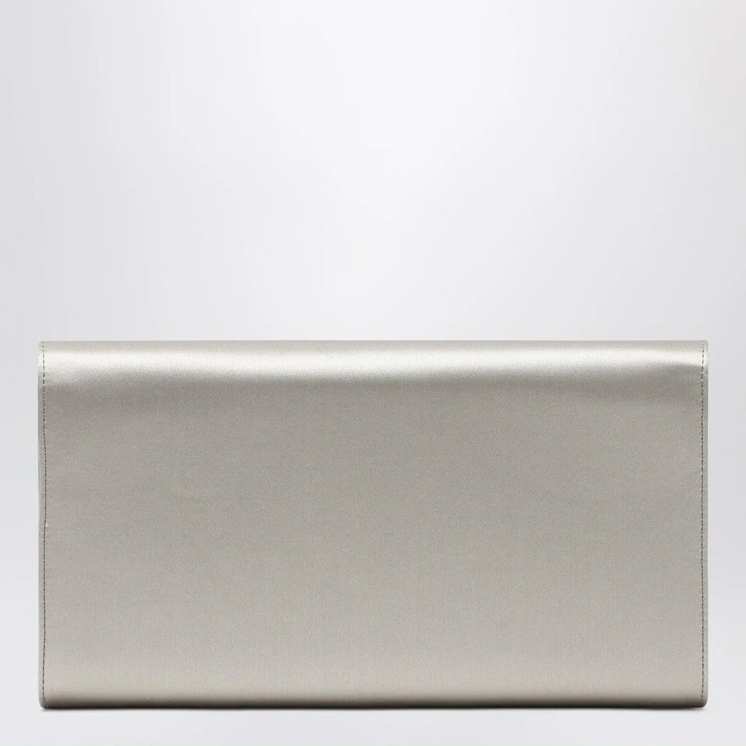 ROGER VIVIER - Pearl grey satin clutch bag with buckle Brand Apparel &amp; Accessories U