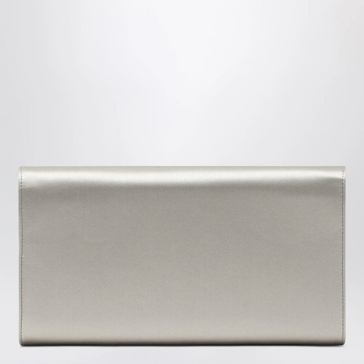 ROGER VIVIER - Pearl grey satin clutch bag with buckle Brand Apparel &amp; Accessories U