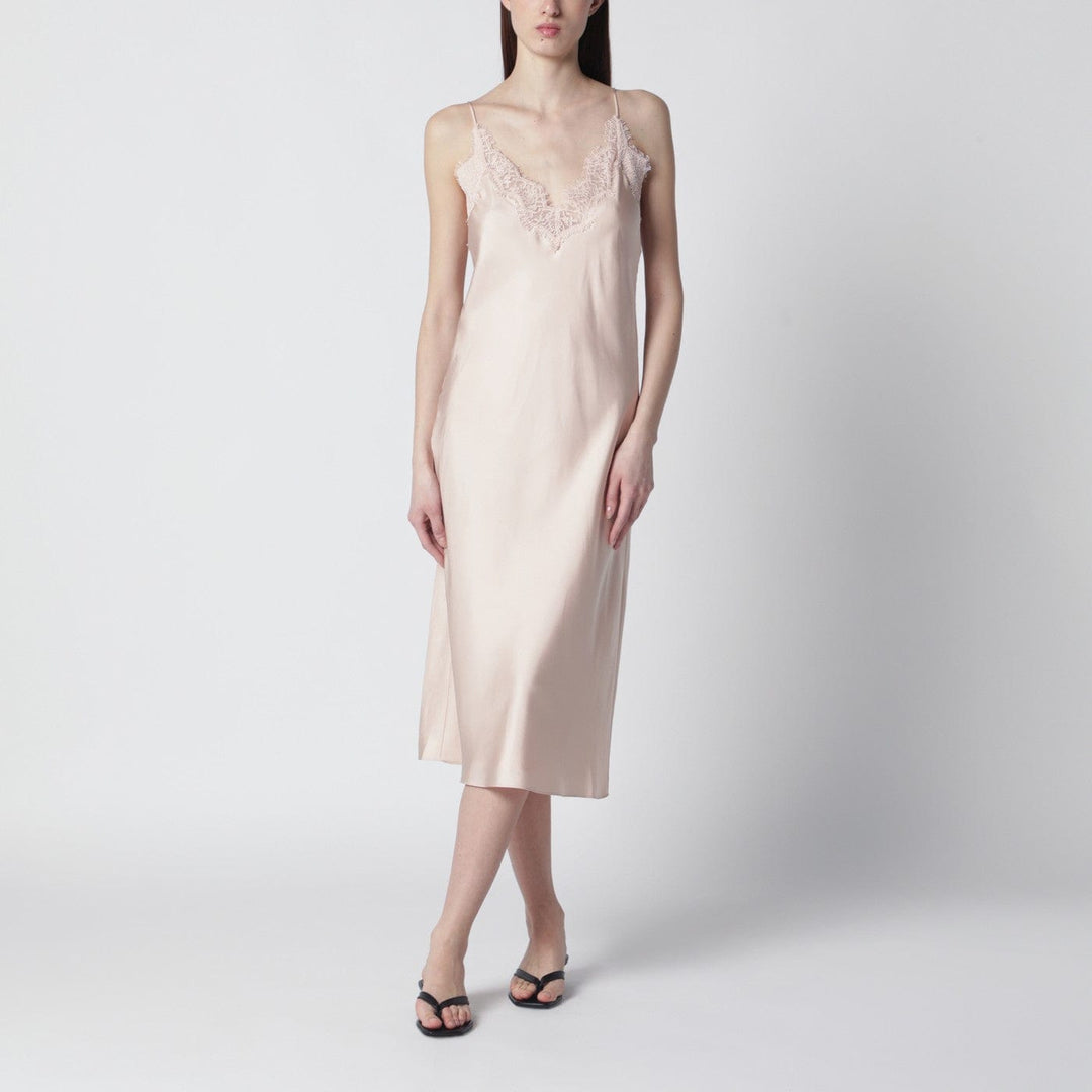Apparel &amp; Accessories Róhe - Light pink silk slip dress with lace Brand
