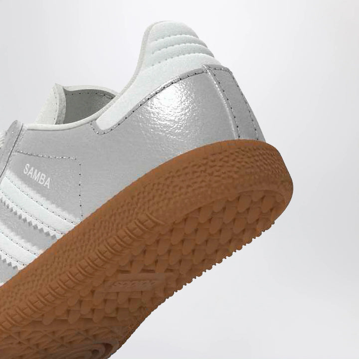 adidas Originals - Samba Silver Metallic Sneakers with Elastic Laces Brand Apparel &amp; Accessories > Shoes