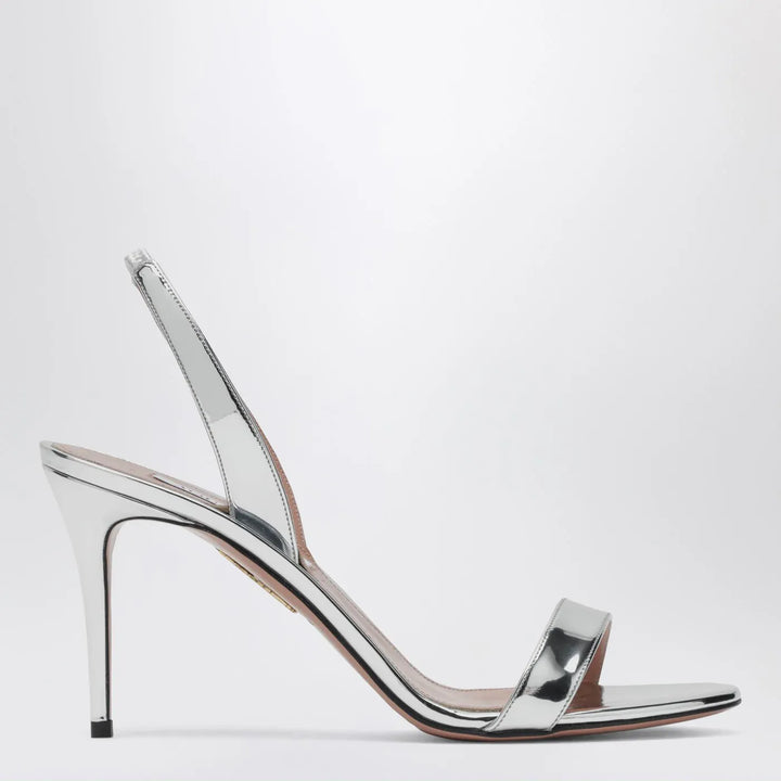 Aquazzura - So Nude 85 Silver Sandals Brand Apparel &amp; Accessories > Shoes